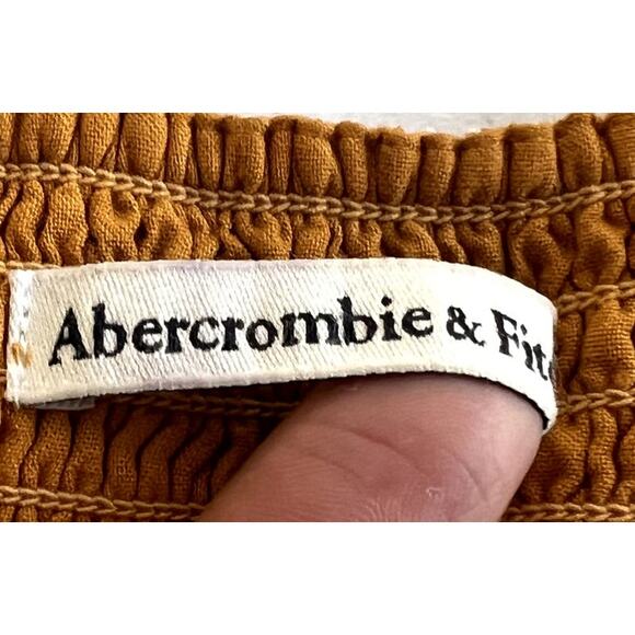 Abercrombie & Fitch Dress Women Size ST Yellow Smoking Pockets Fit & Flare - Picture 3 of 15